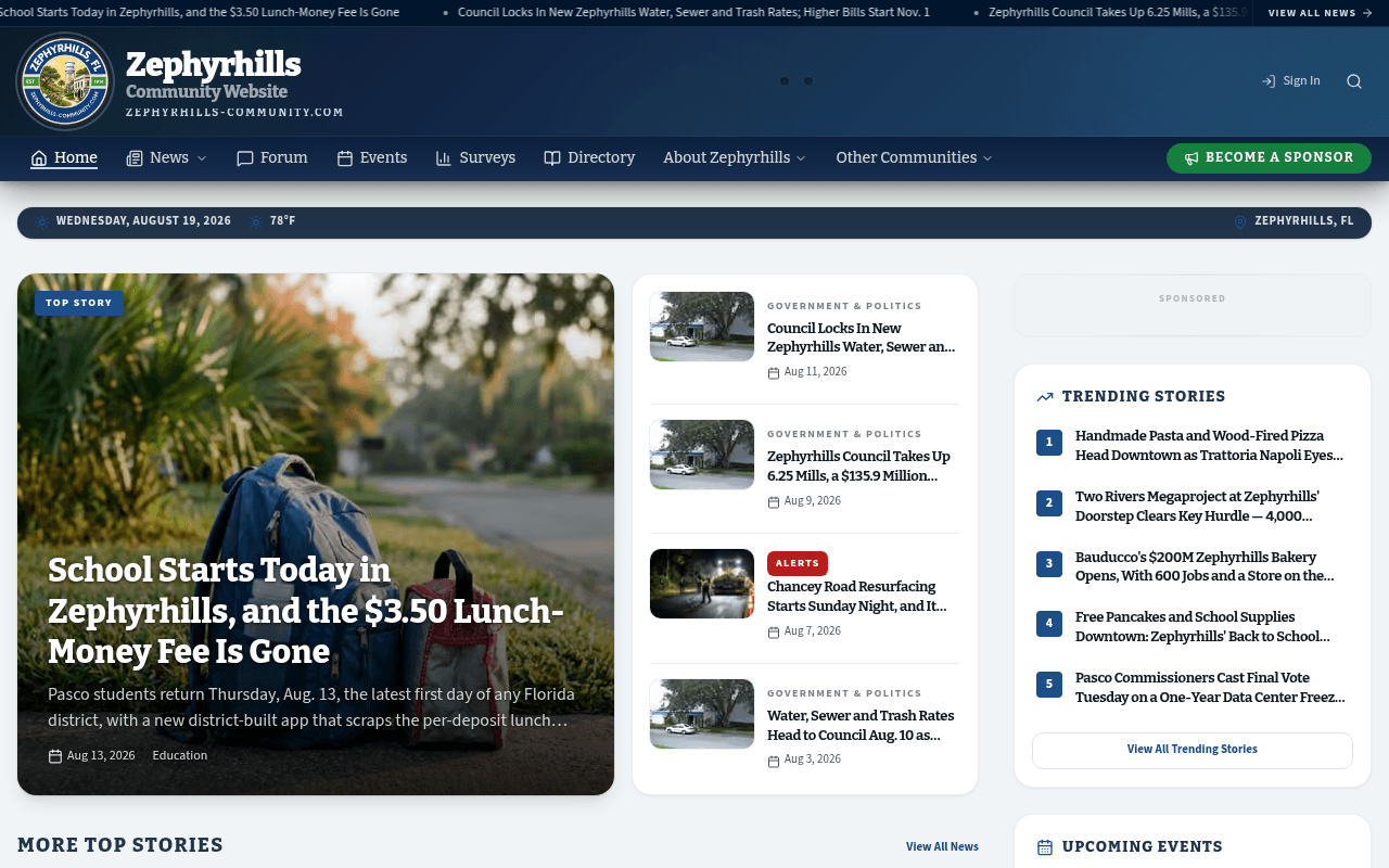 Zephyrhills homepage