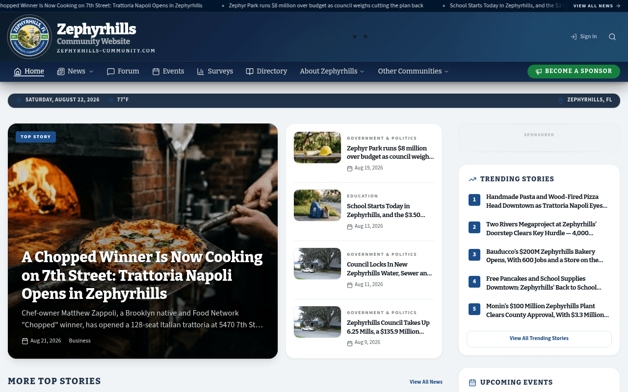 Zephyrhills homepage