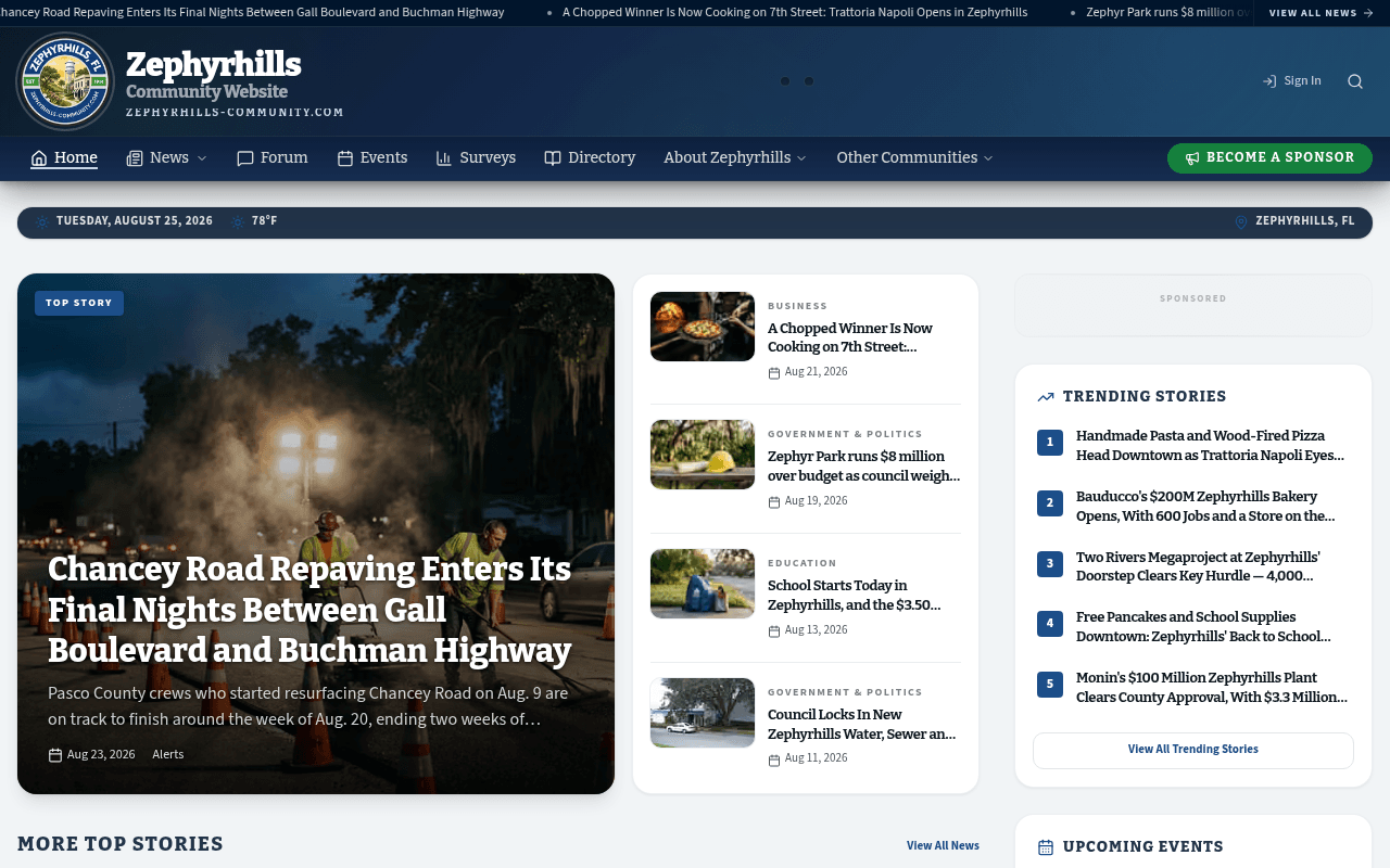 Zephyrhills homepage