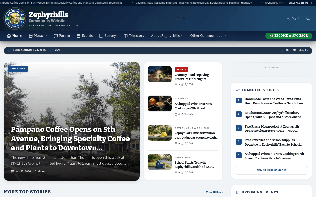 Zephyrhills homepage