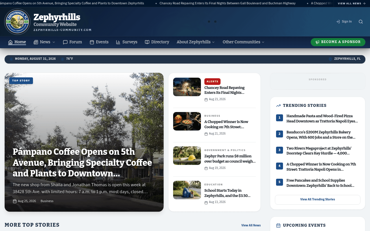 Zephyrhills homepage