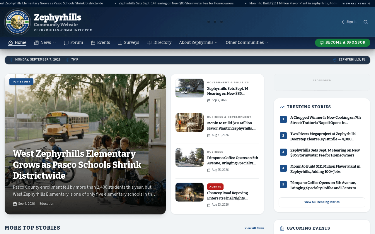 Zephyrhills homepage